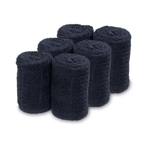 Lot of 6 Black Barburys Towels 20 X 70 cm