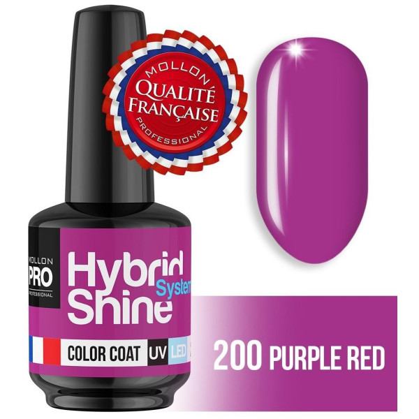 Mini Vernis Semi-Permanent Hybrid Shine Purple Red 2/200 Mini Vernis Semi-Permanent Hybrid Shine Purple Red 2/200