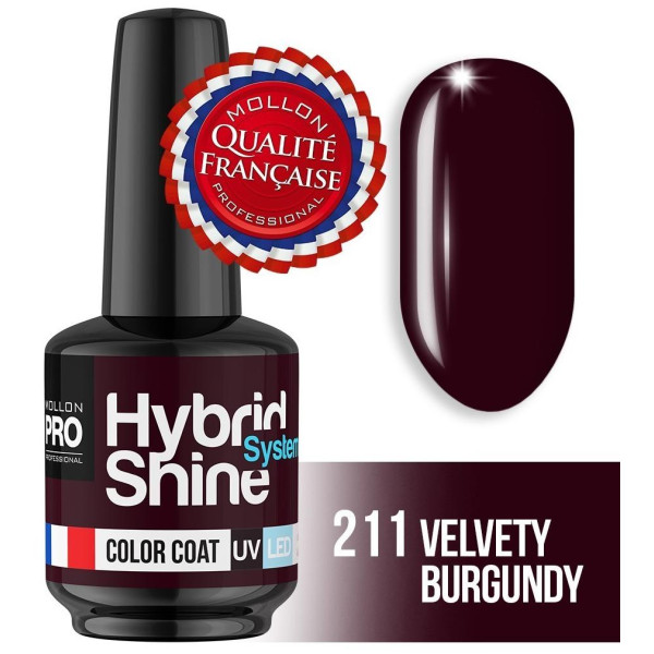 Mini Vernis Semi-Permanent Hybrid Shine Mollon Pro Velvety Burgundy 2/211 Mini Vernis Semi-Permanent Hybrid Shine Mollon Pro Velvety Burgundy 2/211