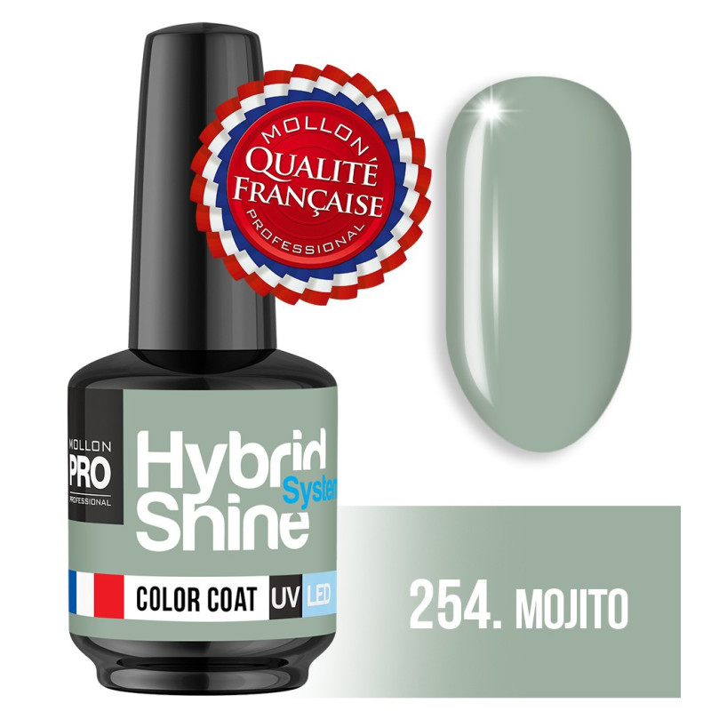 Mini-Lack Semi-Permanent Glanz Mollon Hybrid Pro 8 ml (für Farbe) 254 Mojito