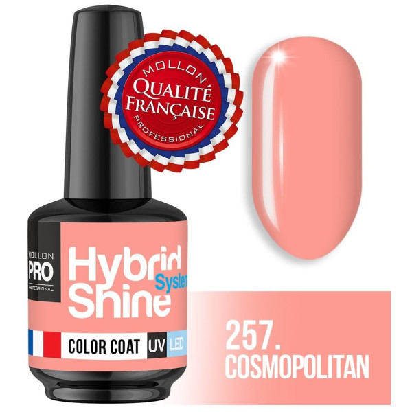 Mini Vernis Semi-Permanent Hybrid Shine Mollon Pro 257 Cosmopolitan 8 ml Mini Vernis Semi-Permanent Hybrid Shine Mollon Pro 257 Cosmopolitan 8 ml
