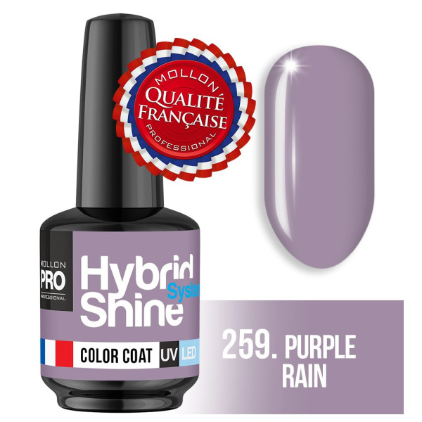 Mini-Lack Semi-Permanent Glanz Mollon Hybrid Pro 8 ml (für Farbe) 259 Purple Rain