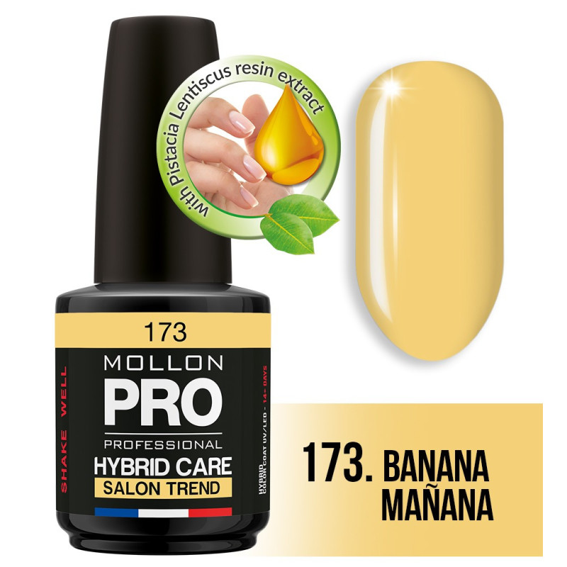 Semi-permanente Politur Hybrid Mollon Pro Care 15ml (für Farbe) 173 Banana