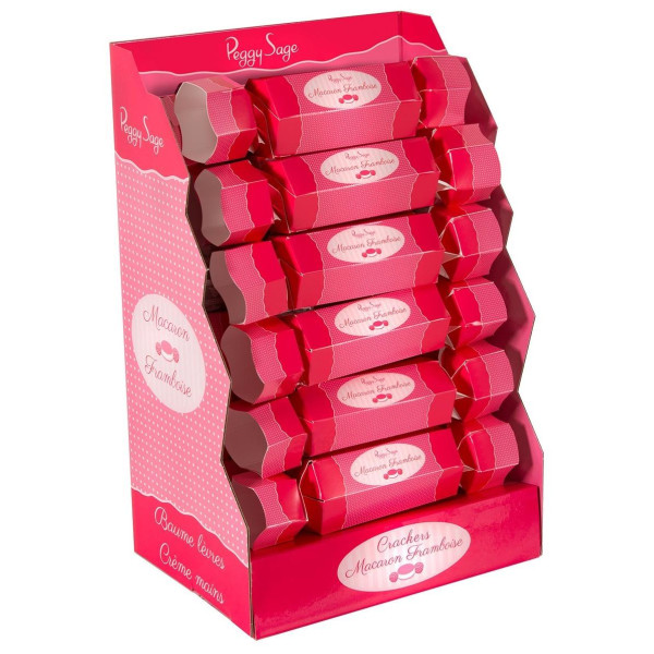 Présentoir 12 Crackers Noël macaron framboise - Peggy sage Présentoir 12 Crackers Noël macaron framboise - Peggy sage