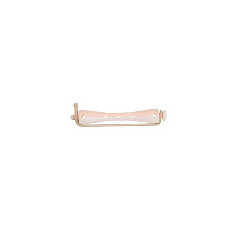 Bigoudis Permanente Rosa/Branco Curto 6.5 mm